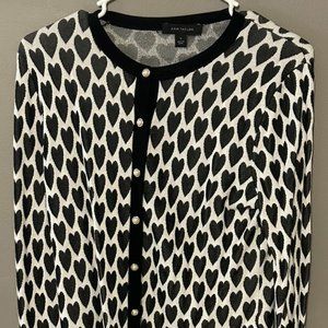 ANN TAYLOR Size Medium Heart Cardigan